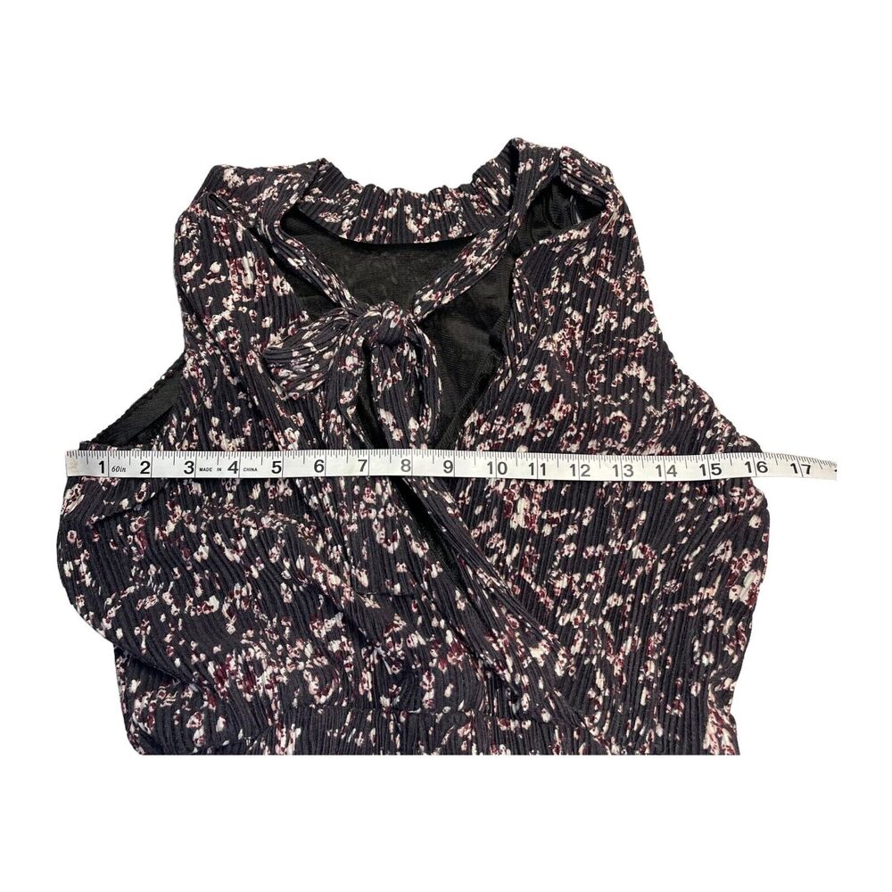 Xhilaration Jumpsuit Junior Girl Small Black Floral Tie Knot Sleeveless Wide-Leg - Picture 4 of 7